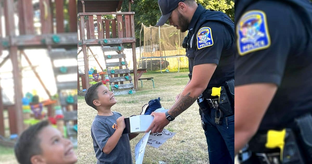 Police Officer Surprises Young Boy Who Sells Lemonade To Buy A Pair Of Sneakers