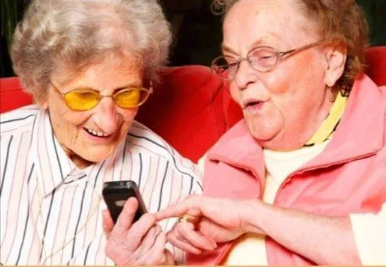 Two Elderly Women Were Having A Late Lunch