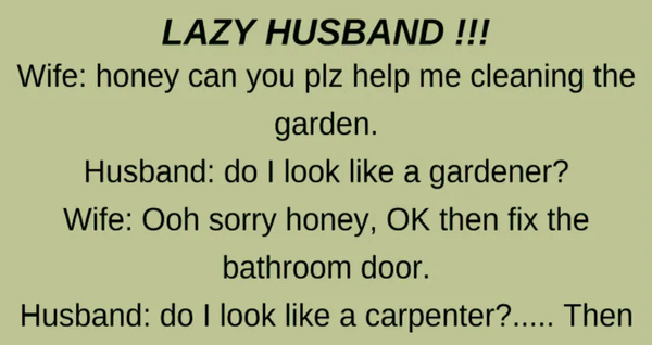 LAZY HUSBAND !!! (FUNNY STORY)